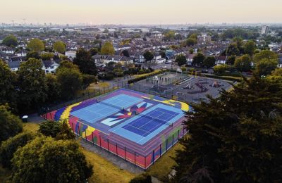 Roger Federer y Mercedes-Benz presentan cancha de tenis de arte callejero en Londres 01 170623