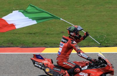 El piloto italiano Pecco Bagnaia (Ducati Lenovo), durante el Gran Premio de Alemania de MotoGP. EFE/EPA/MARTIN DIVISEK 01 070724