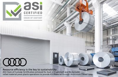 AUDI RECIBE EL CERTIFICADO DE CADENA DE CUSTODIA DE LA ALUMINIUM STEWARDSHIP INITIATIVE