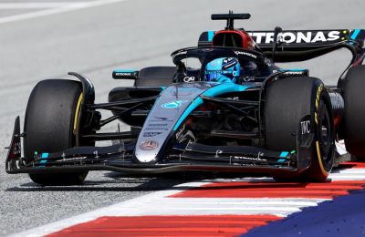 El piloto británico de Mercedes George Russell en Spielberg, Austria. EFE/EPA/MARTIN DIVISEK 01 300624