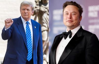 Combo de fotografías de archivo del expresidente y actual candidato republicano a las elecciones presidenciales de Estados Unidos, Donald Trump (i), y el magnate y propietario de la red social X, Elon Musk. EFE/ Jim Lo Scalzo/Caroline Brehman 01 130824