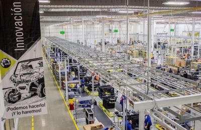 Bombardier Recreational Products (BRP) puso a disposición una foto que muestra una planta de fabricación de vehículos deportivos en Ciudad Juárez, en el estado de Chihuahua, México, el 2 de julio de 2020.